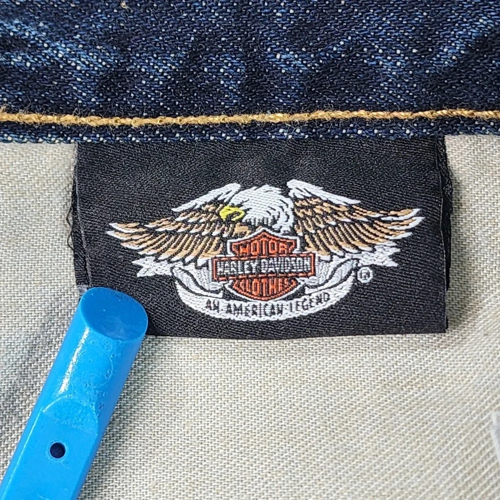 Harley Davidson Motorcycle Jeans Mens 42x32‎ Blue Medium Wash Biker Cotton Denim